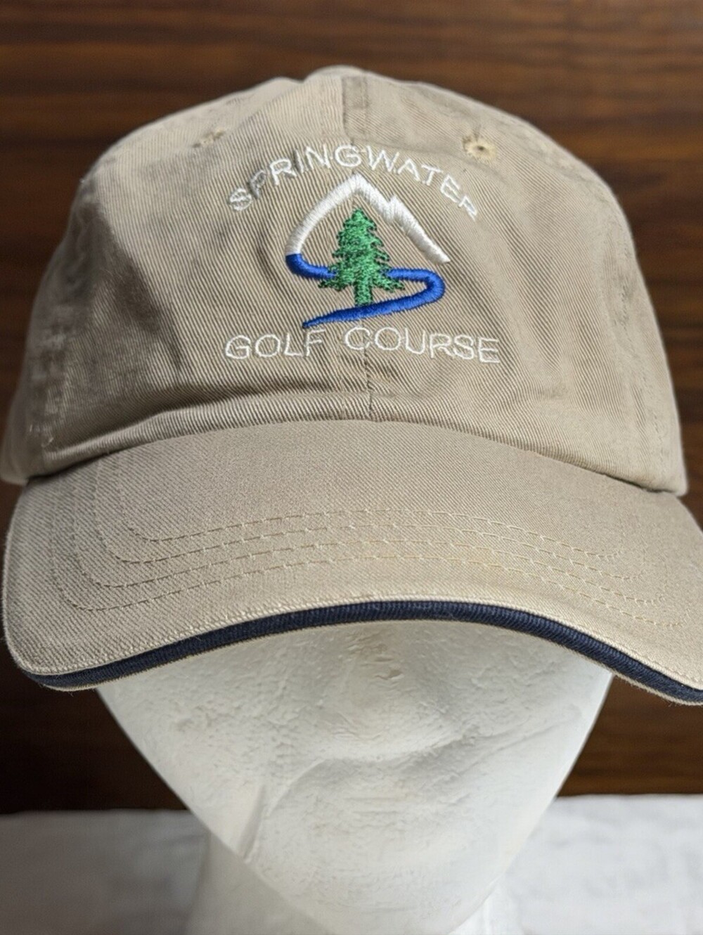 Springwater Golf Course Hat Estacada Oregon Sportsman Khaki Strapback Cap